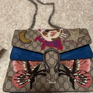 Gucci Cat Dionysus Suede Canvas bag